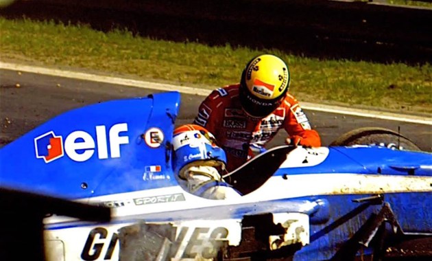 senna salva eric comas gp bélgica 1991