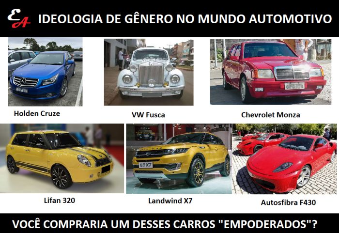 explicando ideologia de gênero usando carros