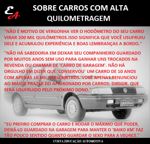 alta quilometragem curtir o carro